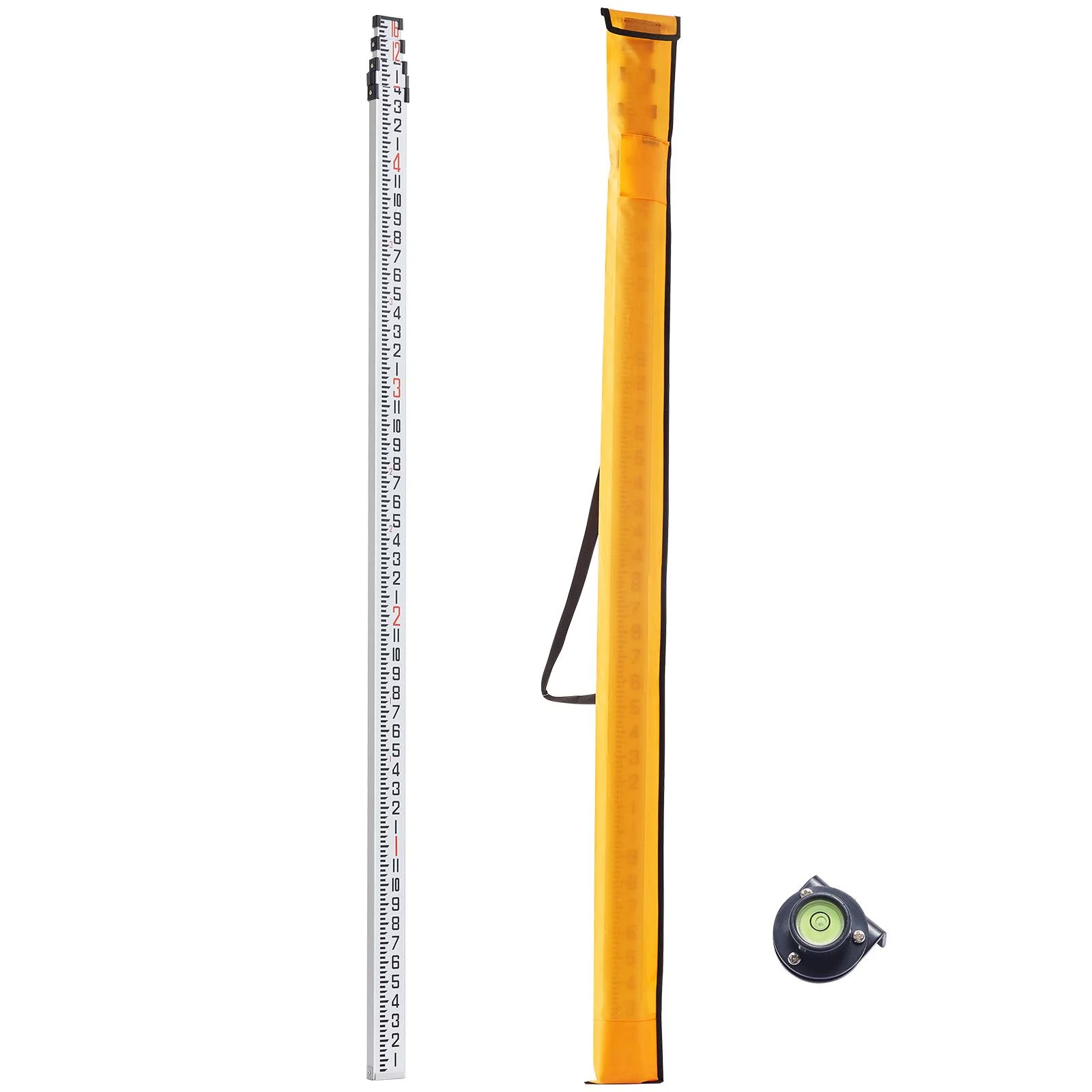 Measuring Rod 16-Feet/8ths 4 Sections Telescopic Grade Rod 1/8in w/ Bag