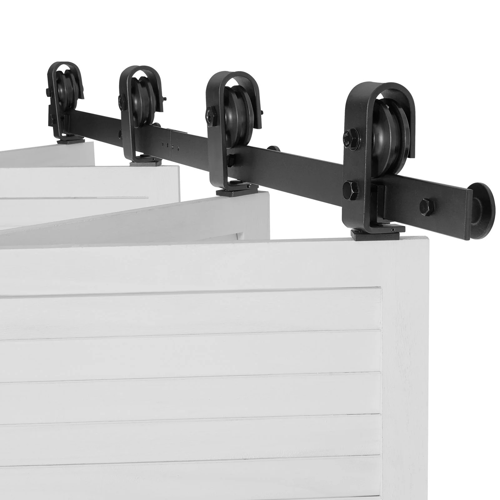 VEVOR Bi-Folding Barn Door Hardware Track Kit 52" Top Mount for Four 12" Doors