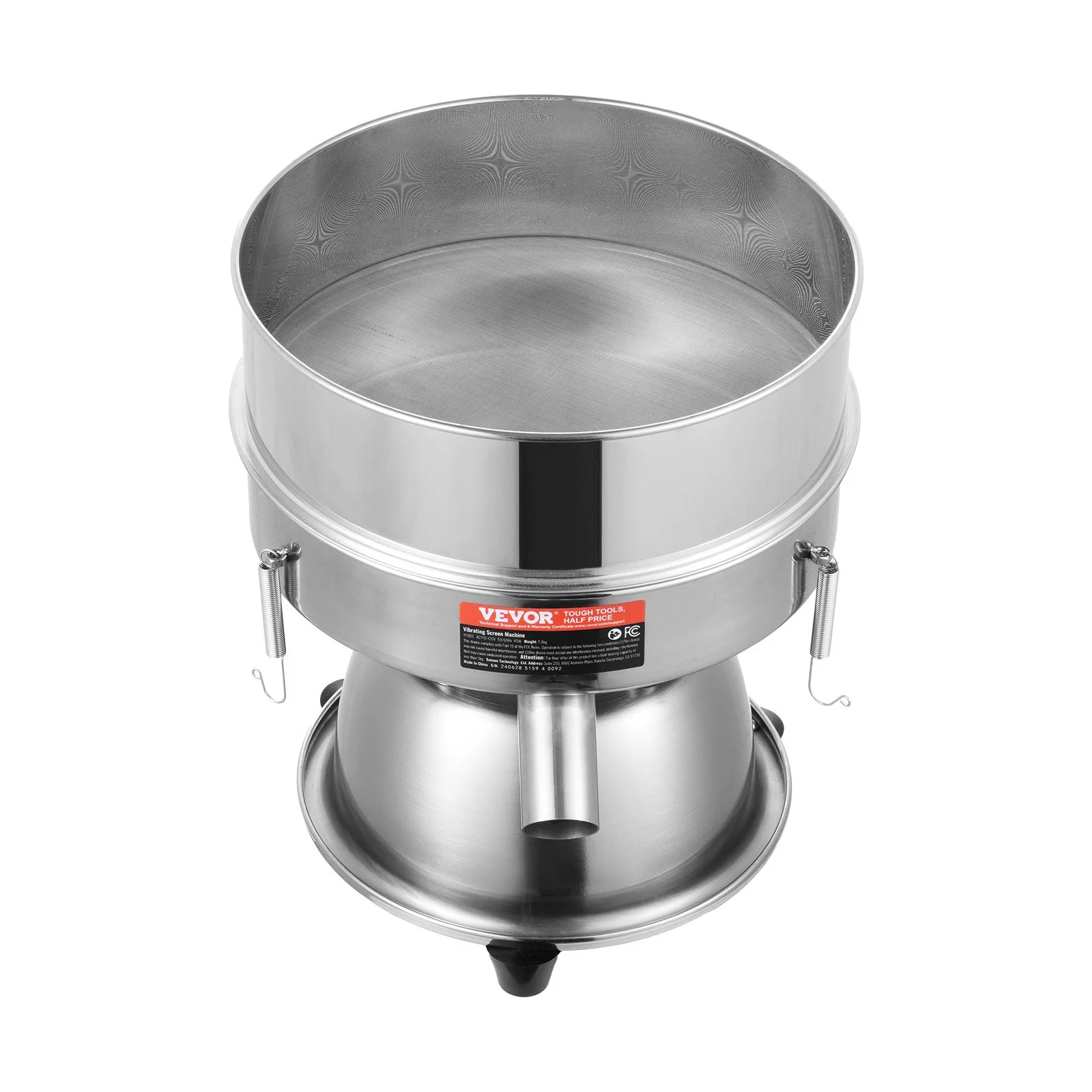 VEVOR Automatic Electric Vibrating Sieve, Stainless Steel Sifter Shaker Machine with 40+60 Mesh, 45W Automatic Powder Sifter Machine Countertop, Electric Sieve Shaker for Flour Powers, Mungbean, Rice