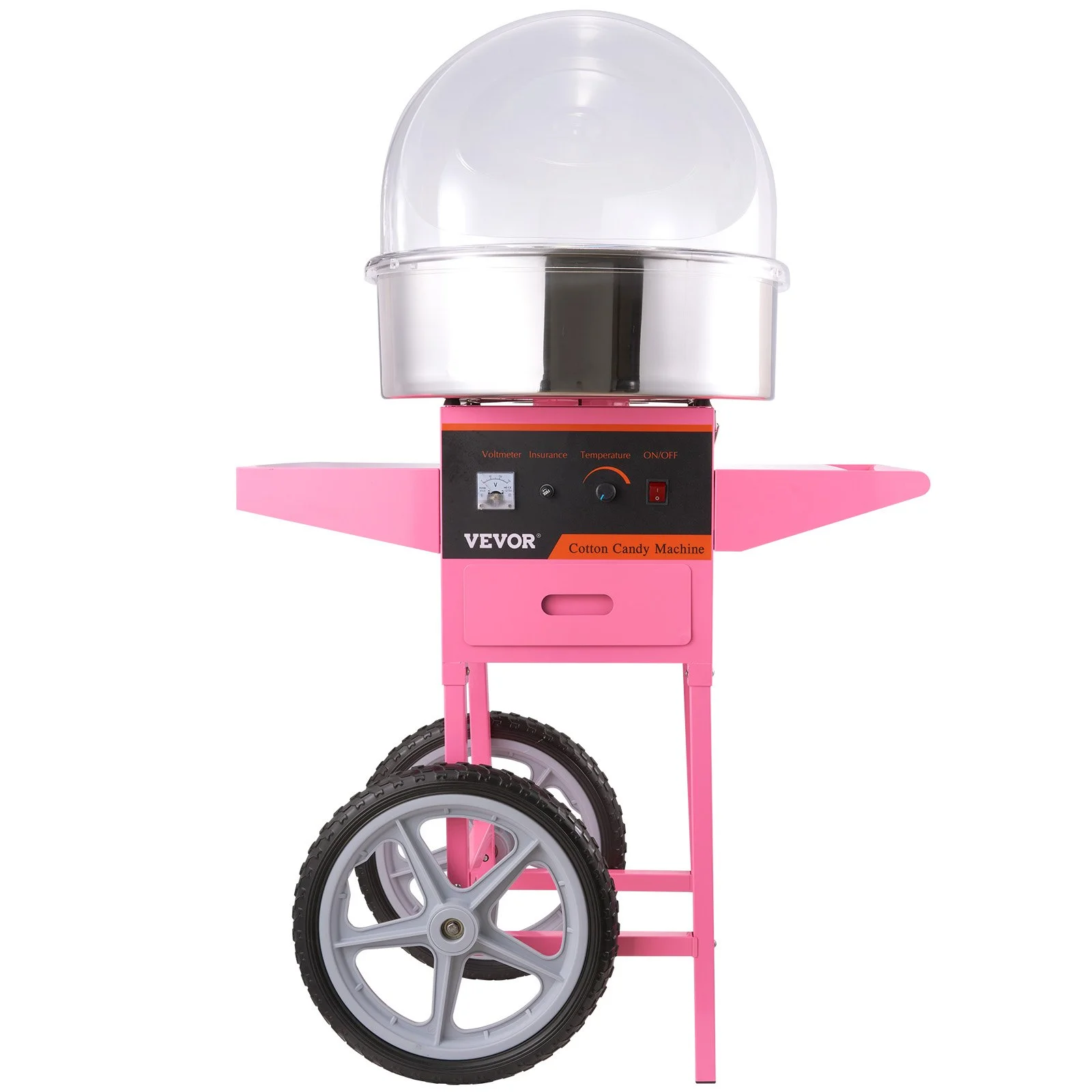 VEVOR Commercial Cotton Candy Machine with Cart & Cover Sugar Floss Maker 1000W