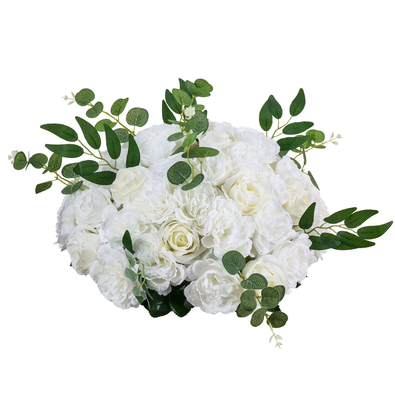 Flower Balls Arrangement Bouquet 10 PCS, 450 mm Diameter Artificial Flower Balls Wedding White Roses Centerpieces, Faux Flowers Arrangements for Wedding Centerpiece Home Table Decorations