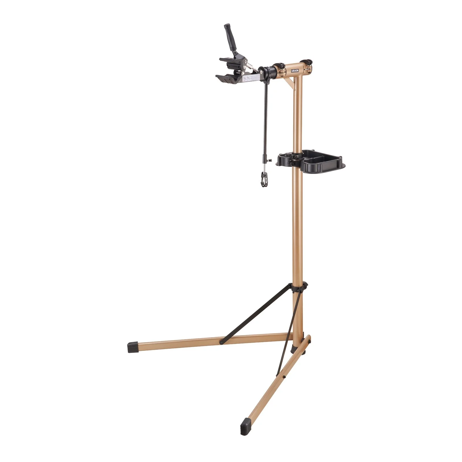 VEVOR Bike Repair Stand, Max. 49.9 kg Heavy-duty Bicycle Work Stand with 1025-1510 mm Adjustable Height & Large Tool Tray, Foldable Ebike Maintenance Rack, Shop Home Mechanics for Mountain Road Bike