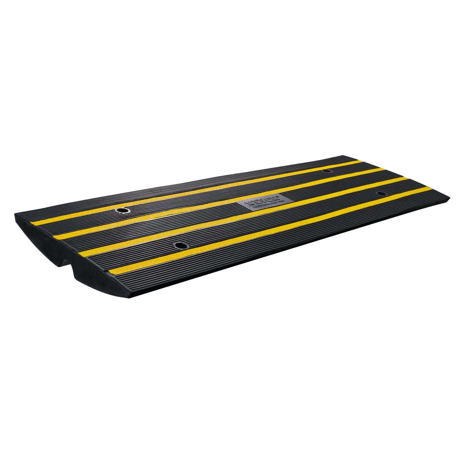 VEVOR Curb Ramp, 6.5 cm Rise Rubber Driveway Ramps, Heavy Duty 15 tons Weight Capacity Threshold Ramp, Curbside Bridge Ramps for Loading Dock Garage Sidewalk, Expandable Full Ramp Set