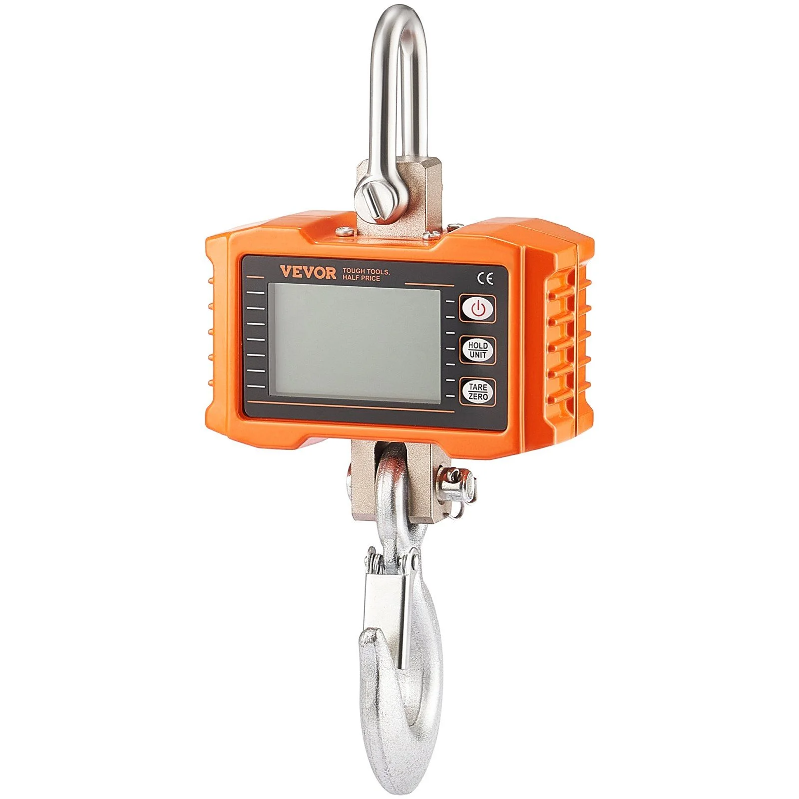 Digital Crane Scale, 2200 lbs/1000 kg, Industrial Heavy Duty Hanging Scale with Remote Control, Cast Aluminum Case & LCD Screen, High Precision for Construction, Factory, Farm, Hunting (Orange)