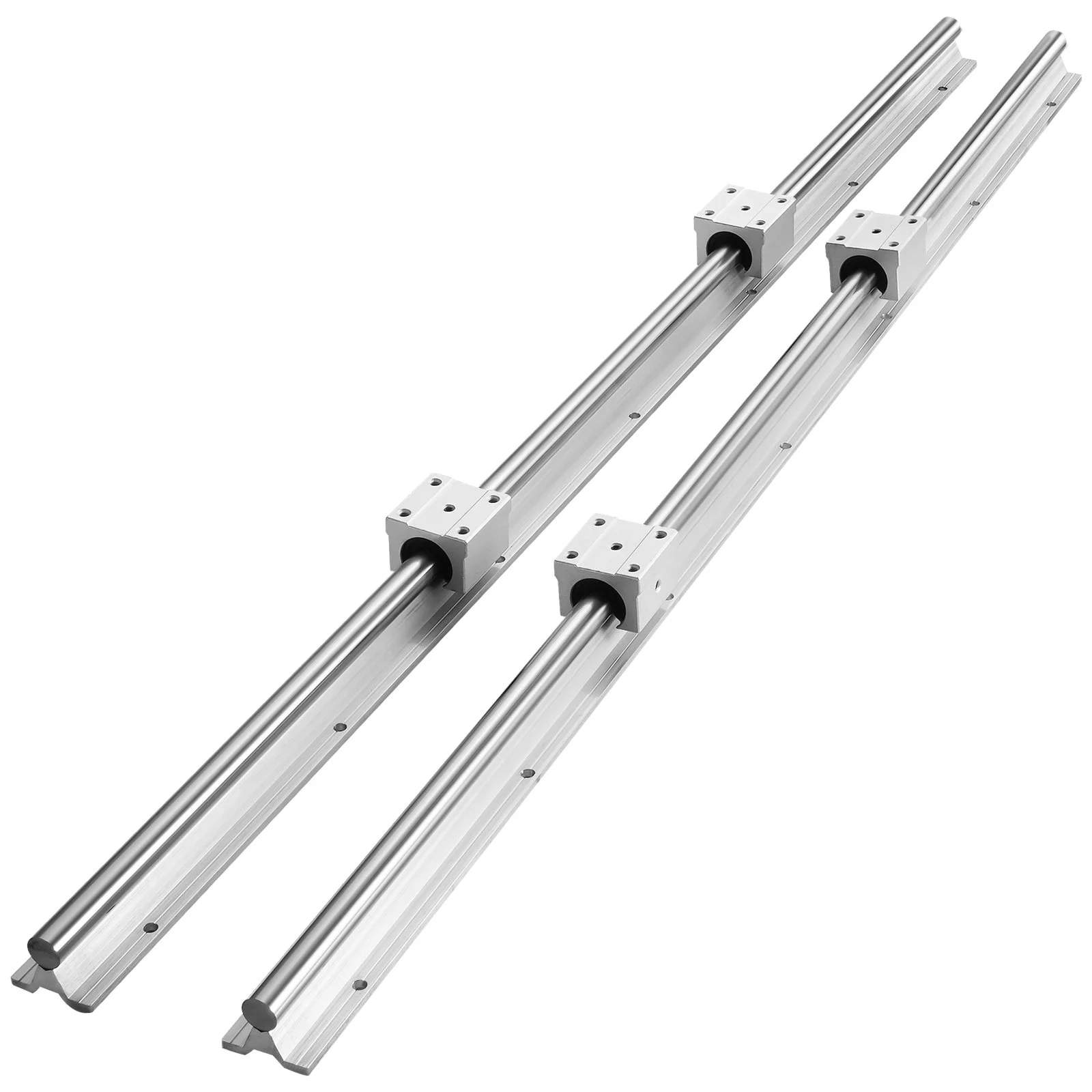 VEVOR Linear Guide Rail Set, SBR20 800mm, 2 PCS 31.5 in/800 mm SBR20 Guide Rails and 4 PCS SBR20UU Slide Blocks, Linear Rails and Bearings Kit for Automated Machines DIY Project CNC Router Machines