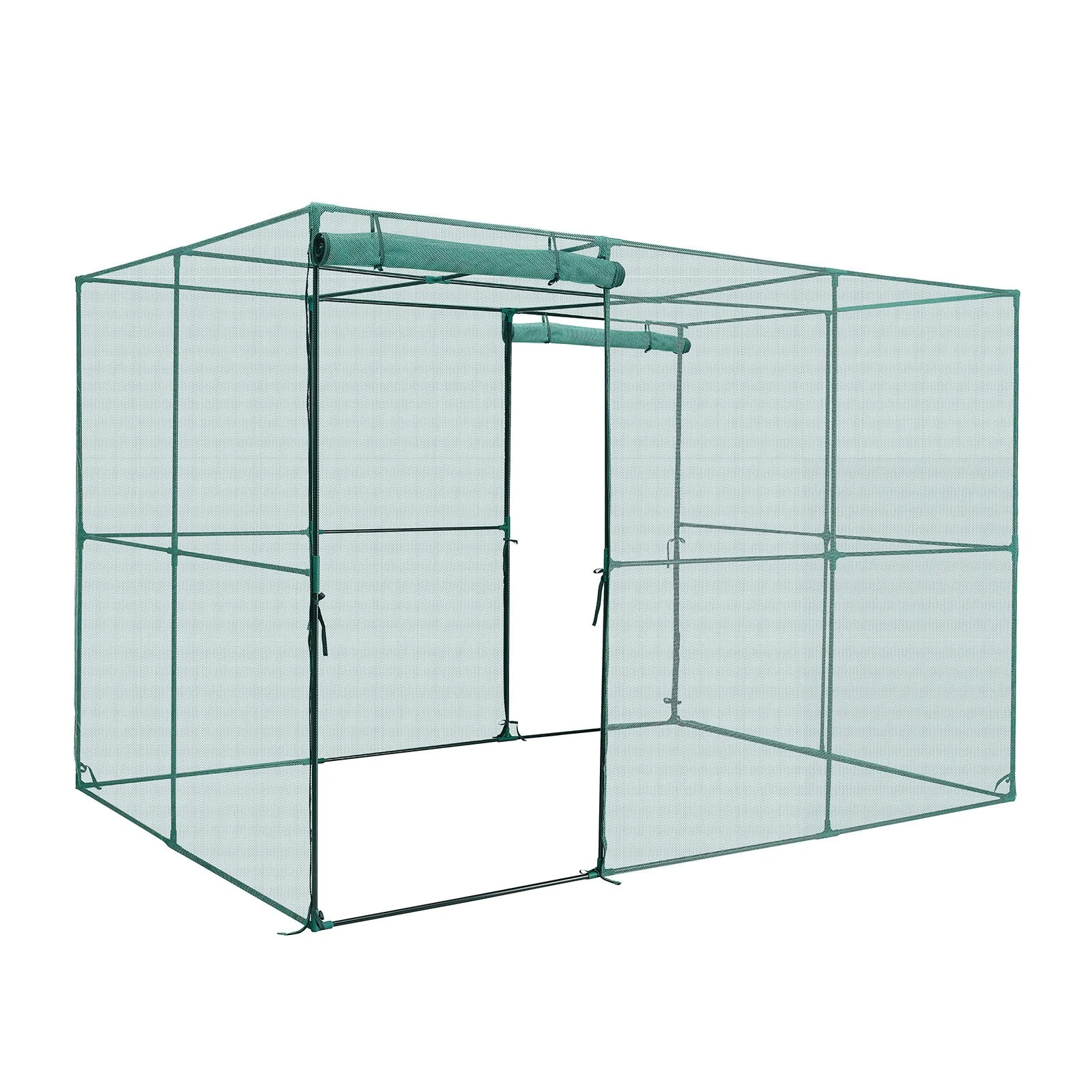 VEVOR Crop Cage, 2.9 x 1.94 x 1.94 m Plant Protection Tent with Zippered Door, Wind-Resistant Tall Crop Cage, Easy to Install, Outdoor Raised Bed Cover, Tomato Plant Netting for Garden Patio Lawn