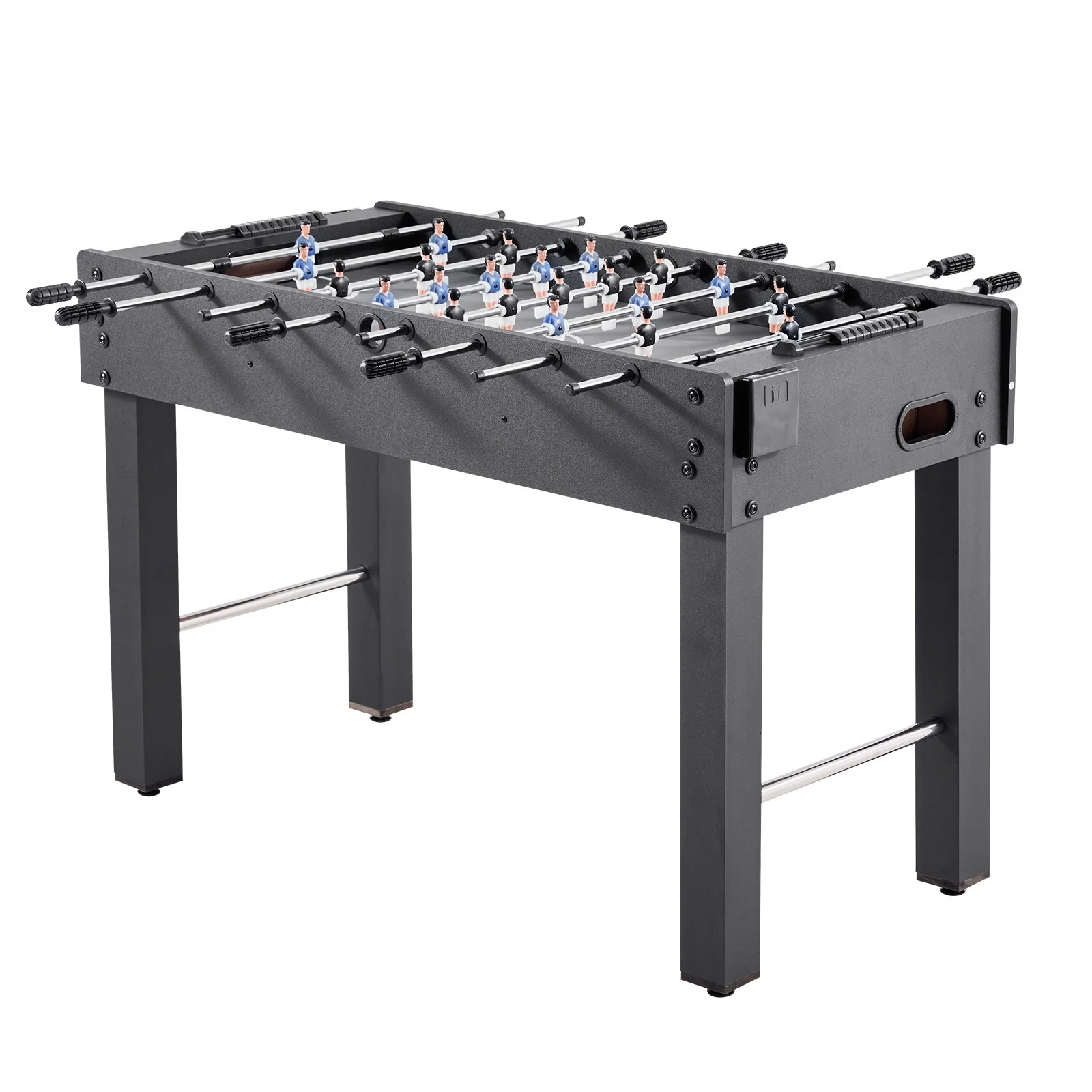 Foosball Table, 121 cm Standard Size Table, Indoor Full Size Foosball Tables for Home, Family, and Game Room, Durable Soccer Set, Includes 2 Balls, Score Keeper, and 2 Cup Holders