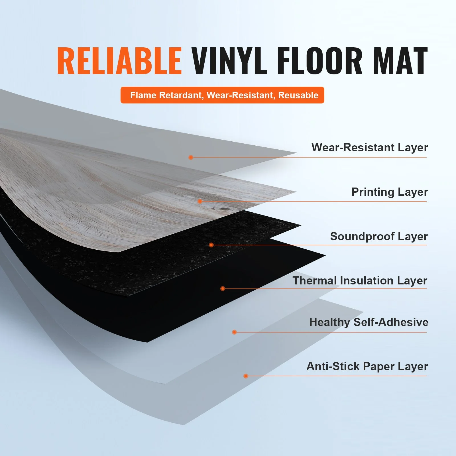 Self Adhesive Vinyl Floor Tiles 36 x 6 inch, 36 Tiles 0.62mm Thick Peel & Stick, Vintage Wood Grain DIY Flooring for Kitchen, Dining Room, Bedrooms &  thumbnail 3