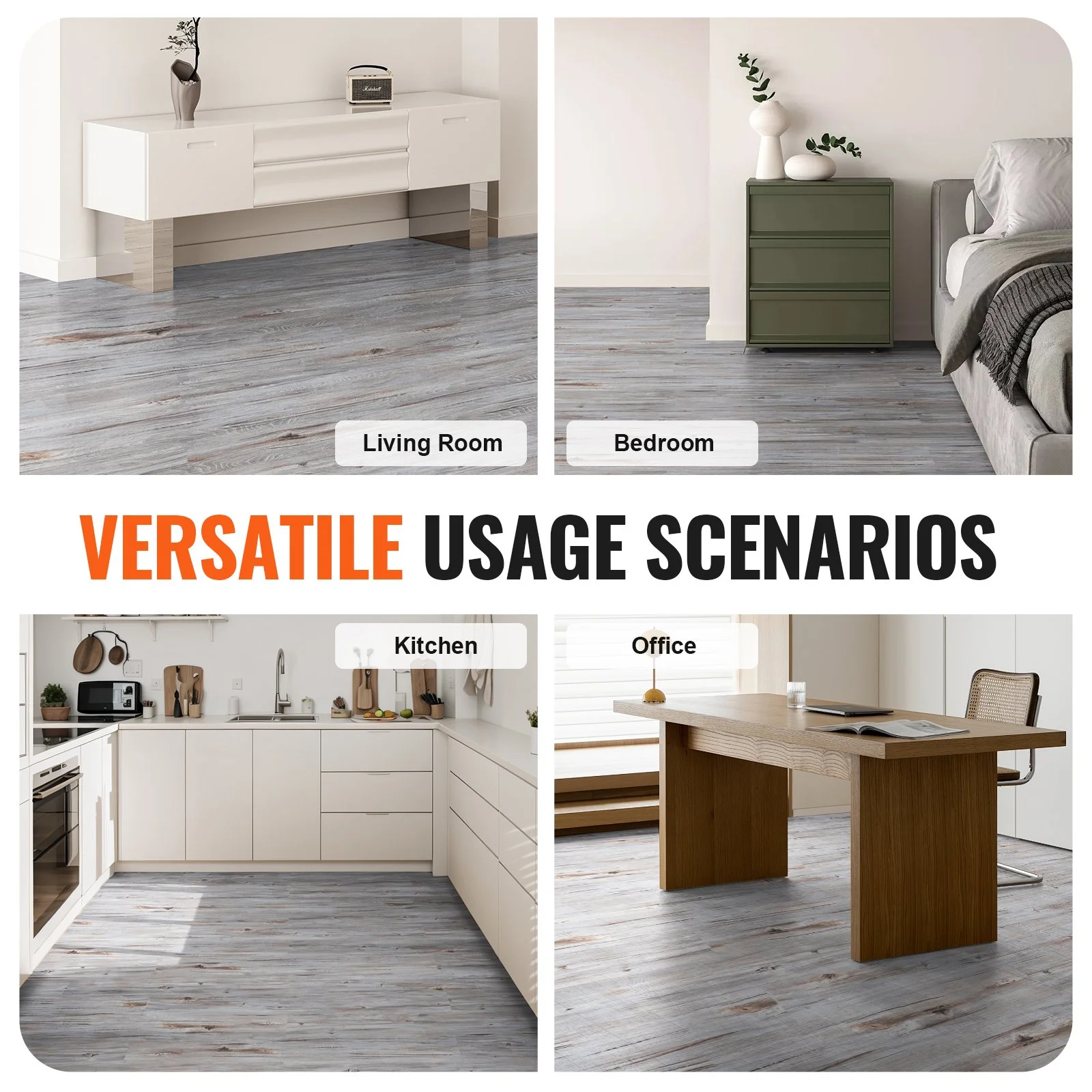 Self Adhesive Vinyl Floor Tiles 36 x 6 inch, 36 Tiles 0.62mm Thick Peel & Stick, Vintage Wood Grain DIY Flooring for Kitchen, Dining Room, Bedrooms &  thumbnail 6