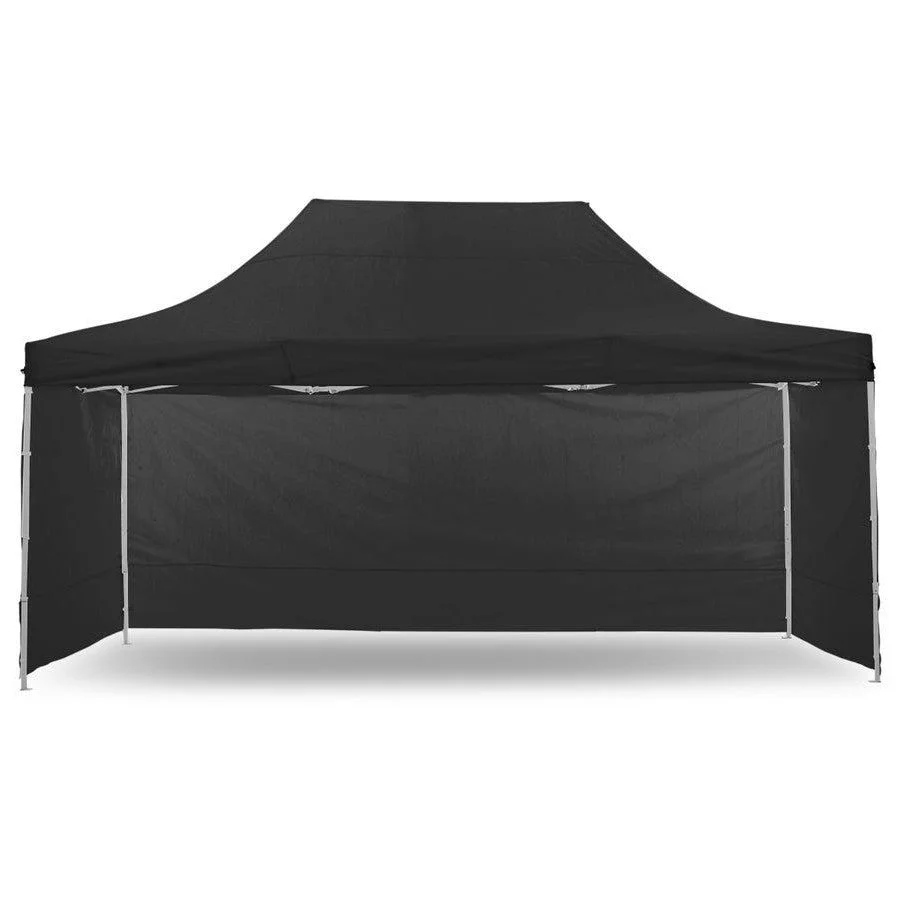 Portable Water-Resistant Gazebo 3x6 M - Black / With Sidewalls