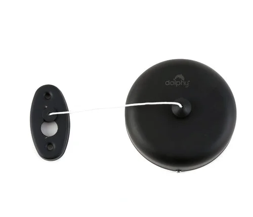 Retractable Single Clothesline - Black
