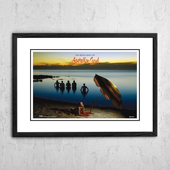 Australian Crawl 'Boys Light Up' In Store Poster 1980- Framed A4