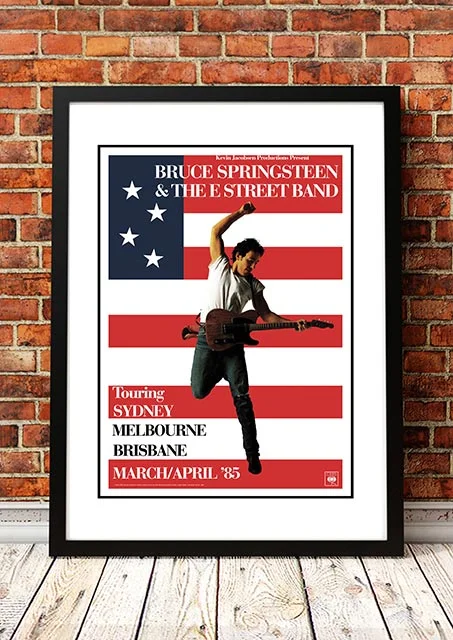 Bruce Springsteen 'Born in the USA' Australian Tour Poster 1985- Framed A4