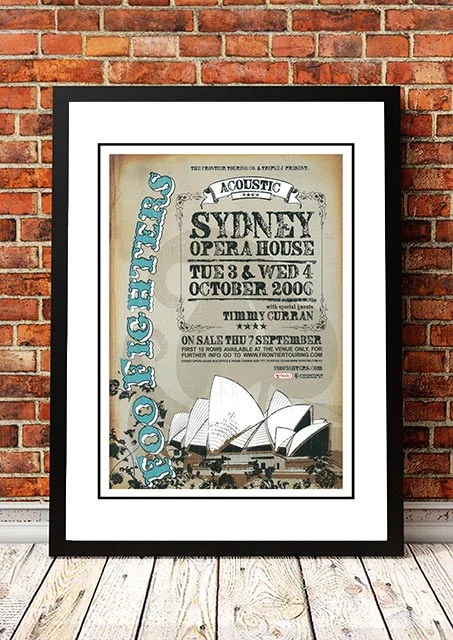 Foo Fighters 'Acoustic Concert' Sydney, Australian Tour Poster 2006 - Framed A3