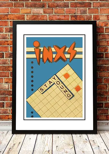 INXS 'Stay Young' In Store Poster 1981 - Framed A2
