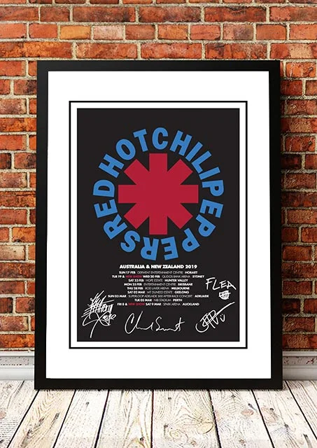 Red Hot Chili Peppers 'Australian / NZ Tour' Poster 2019- Framed A4