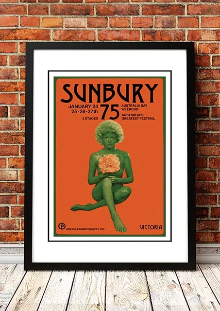 Sunbury 'Music Festival' Poster 1975 - Framed A2