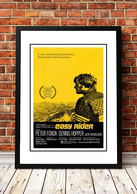 Easy Rider' Cult Movie Poster! - Framed A4
