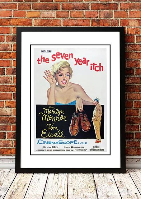 Marilyn Monroe ‘The Seven Year Itch’ Framed Movie Poster! - Framed A4