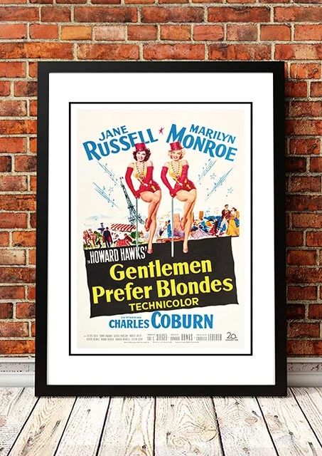 Marilyn Monroe ‘Gentlemen Prefer Blondes’ Framed Movie Poster! - Framed A3