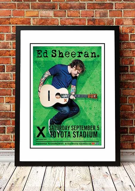Ed Sheeran ‘Toyota Stadium’ Dallas, USA Concert Poster 2018 - Framed A4