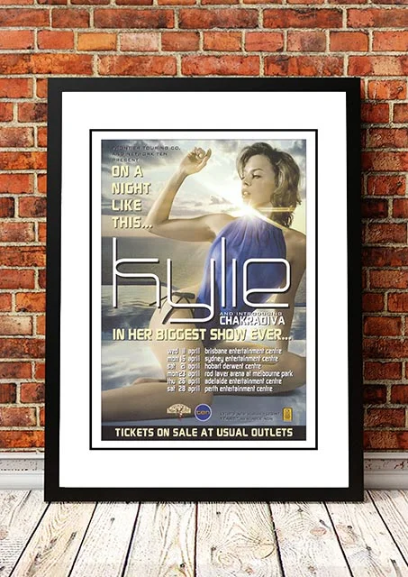 Kylie Minogue ‘On A Night Like This’ Australian Tour Poster 2001 - Framed A2