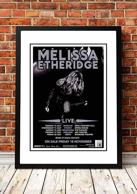 Melissa Etheridge ‘The Road Less Travelled’ Australian Tour Poster 2012 - Framed A2