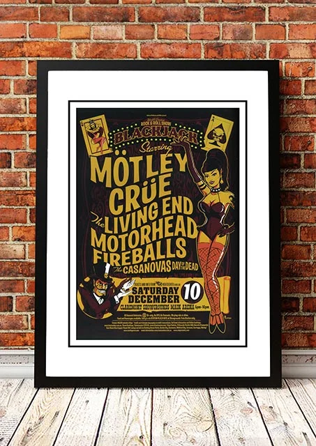 Motley Crue 'Blackjack’ Perth, Australia Concert Poster 2005 - Framed A3