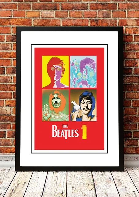 The Beatles ‘1’ In Store Promotional Poster 2000 - Framed A3