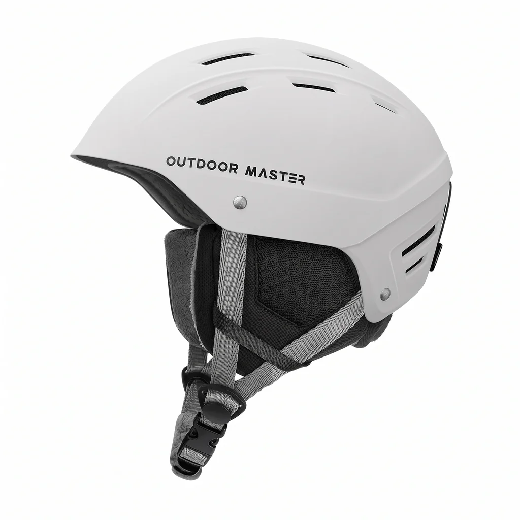 OutdoorMaster Kelvin II Ski Helmet - Snow Sport Helmet Snowboard Helmet for Men Women & Youth White L