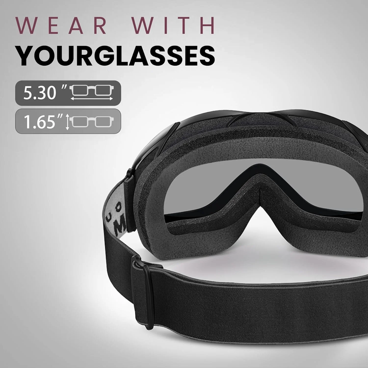 OutdoorMaster OTG Ski Goggles - Over Glasses Ski/Snowboard Goggles for Men, Women & Youth - 100% UV Protection-OM-5