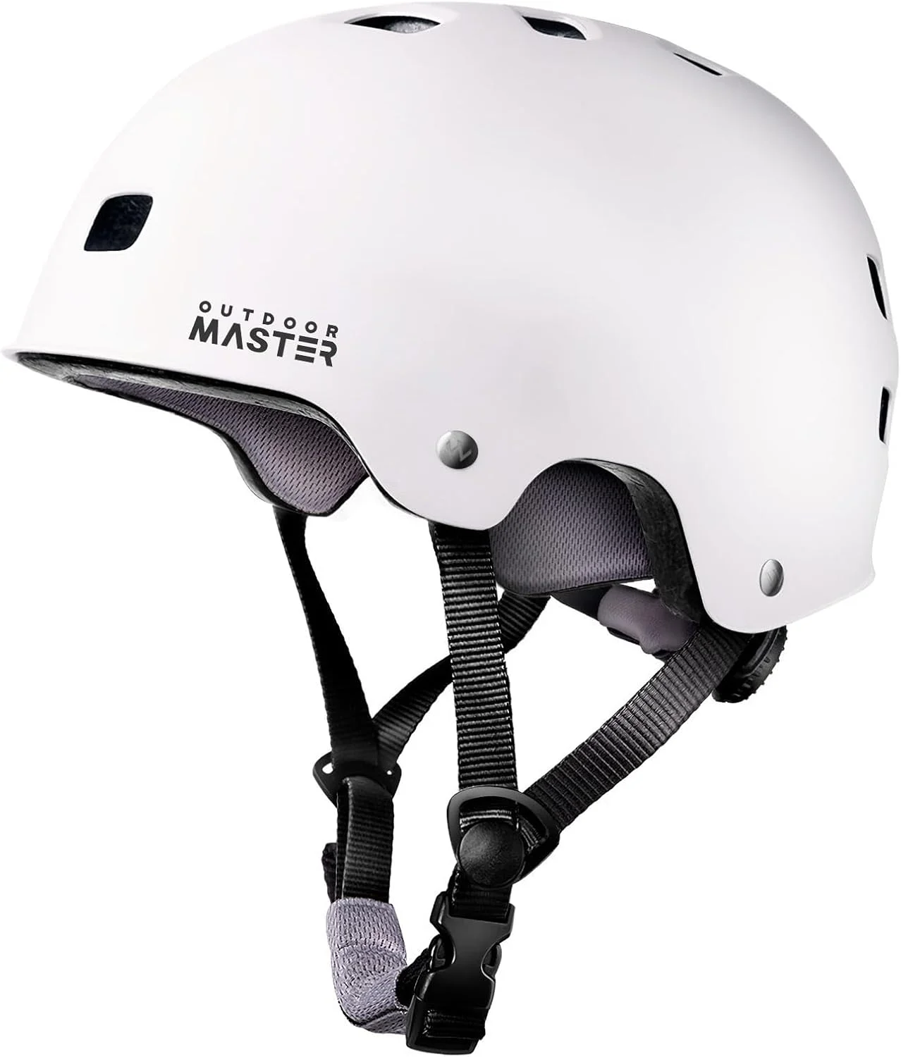 OutdoorMaster Skateboard Bike Helmet for Adults &Youth - Multi-Sport Certified Impact Resistant with 2 Removable Liners & Ventilation for Scooter, Skating-White-Small