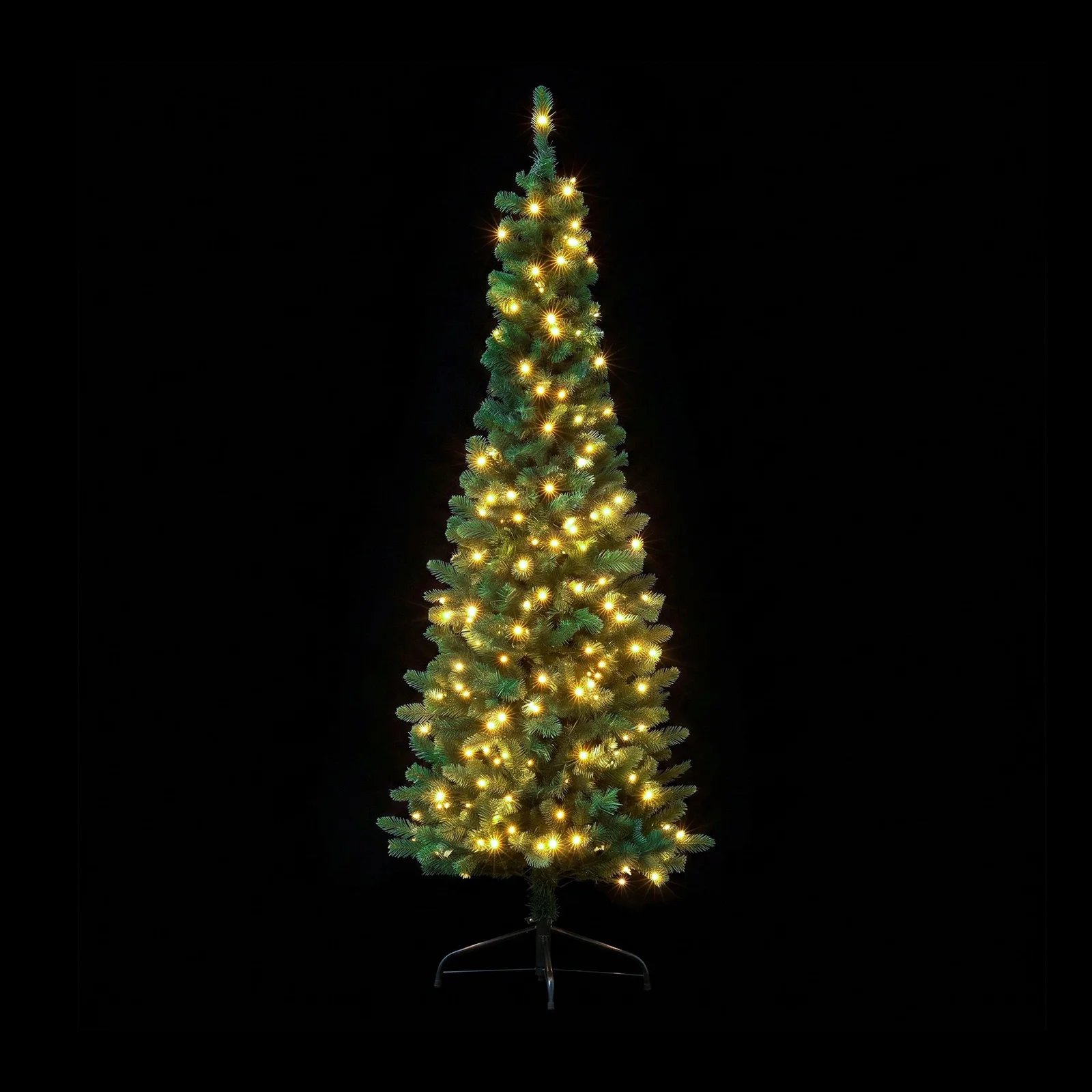 Jingle Jollys 2.4m Pre-Lit Christmas Tree Slim Pencil Xmas Tree Corner Tree