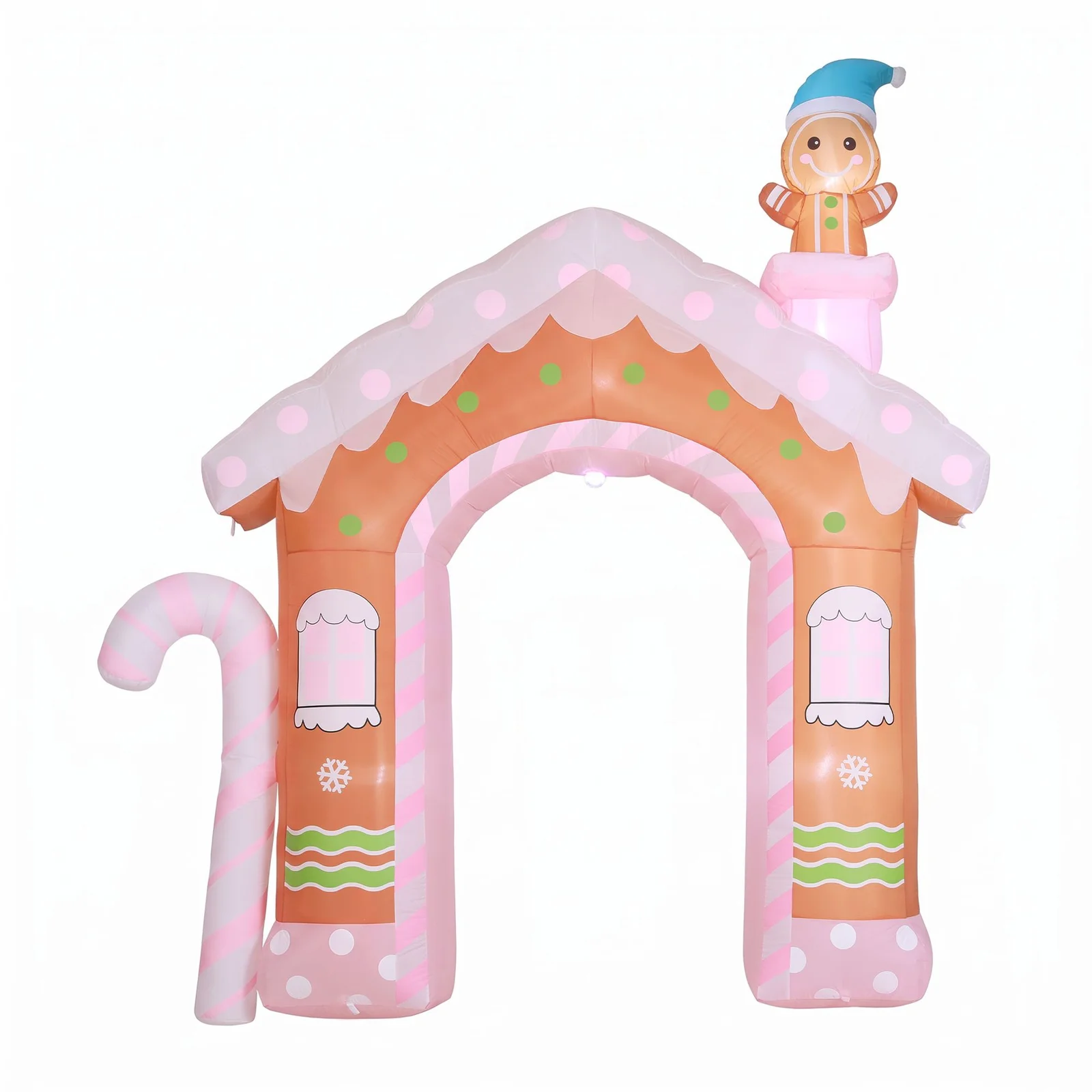Jingle Jollys Christmas Inflatable Gingerbread Man Candy 3.2M Illuminated Decorations
